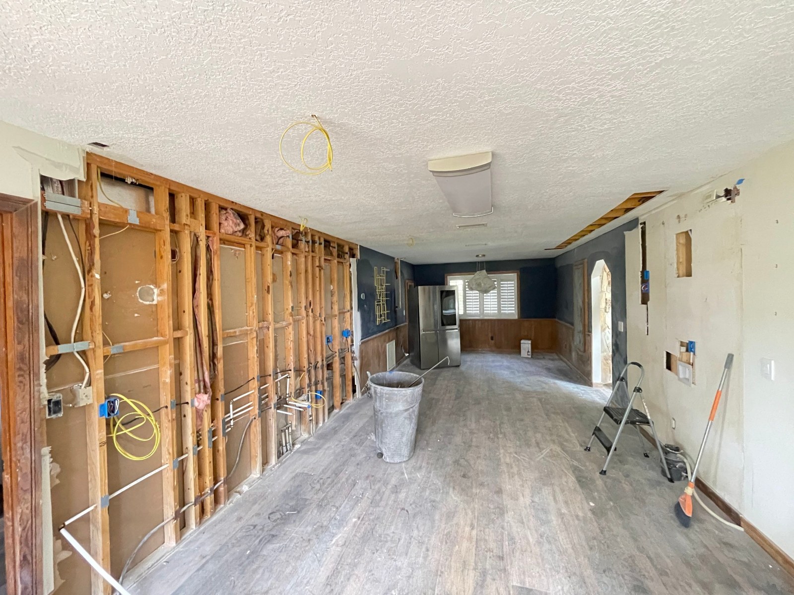 Renovation with open wall framing